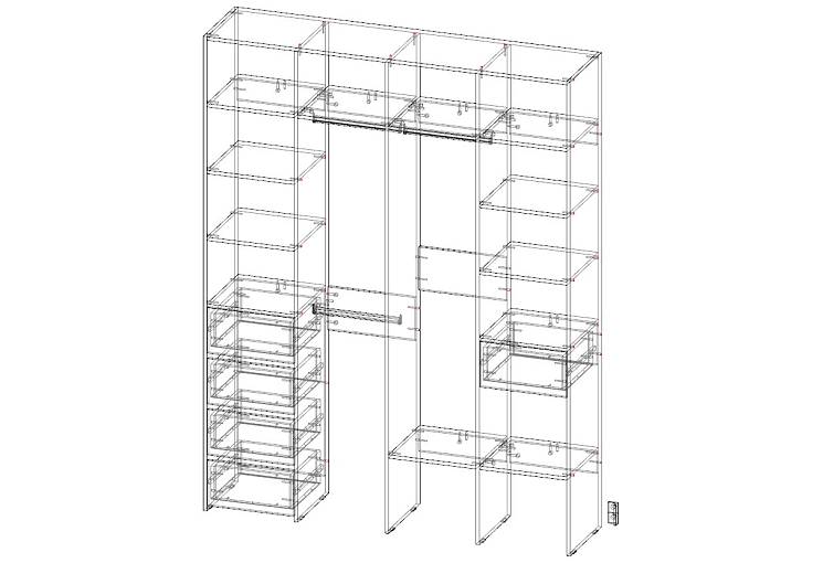Гардеробная Страйп 4.1 (1700х2200х400)