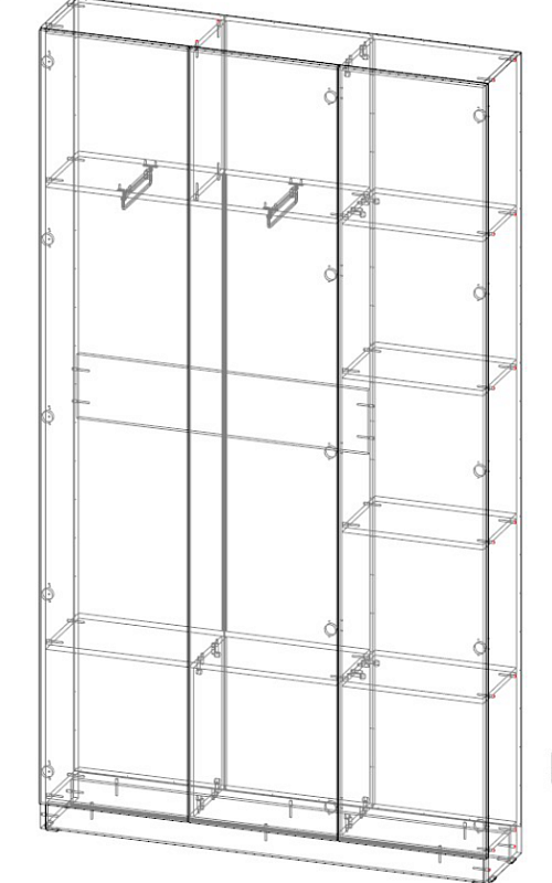 Распашной шкаф Вилета 3 (1400х2500х300)