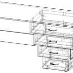 Чертеж Письменный стол ПС-04 BMS