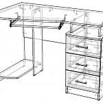 Чертеж Соверато компьютерный стол BMS
