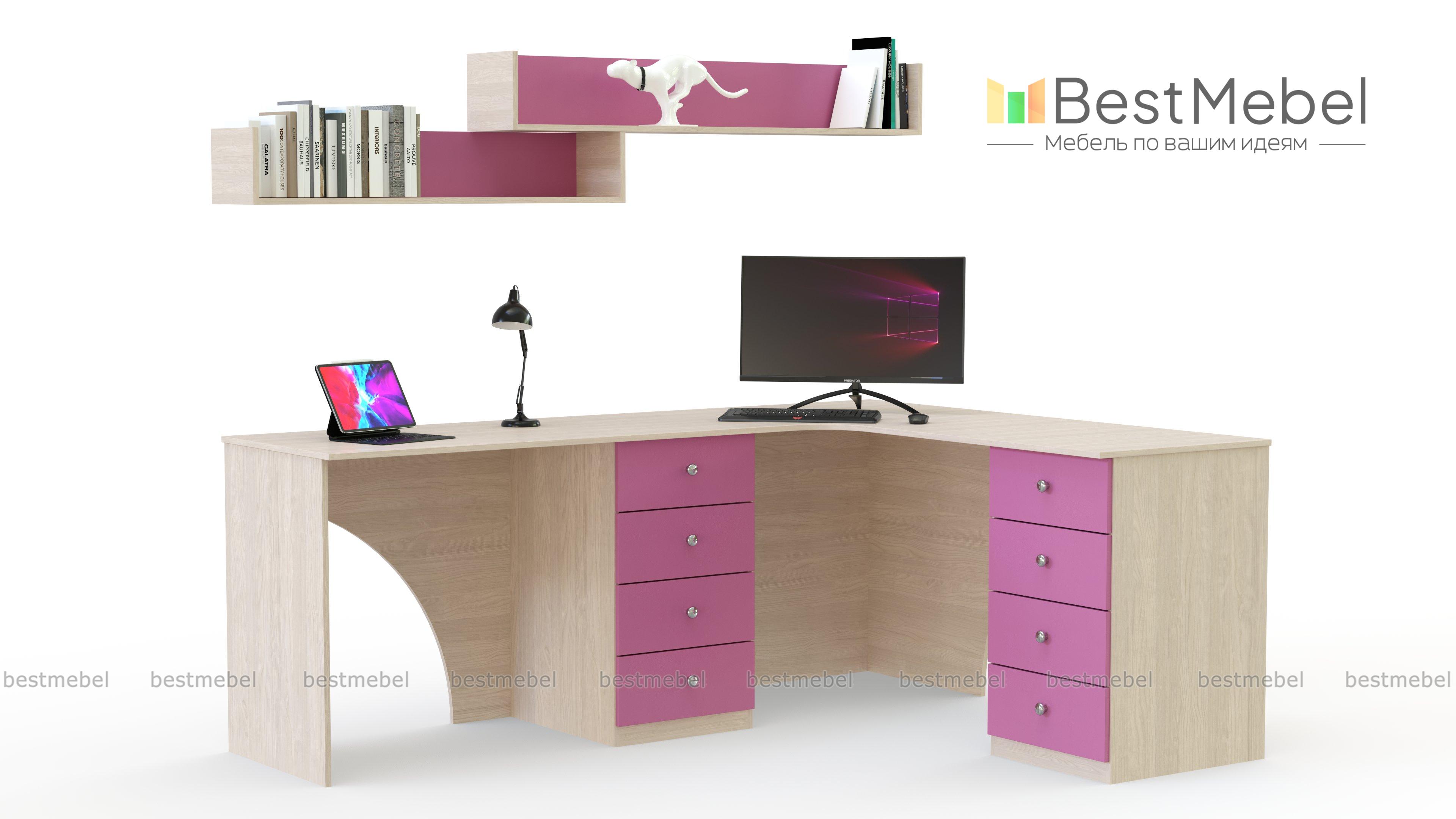 Угловой письменный стол для двоих Фреско 47 BMS - Фото