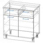 Схема сборки Шкаф нижний с 2-мя дверцами и 2-мя ящиками Европа BMS