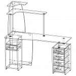 Чертеж Стол компьютерный угловой Киндо-14 BMS