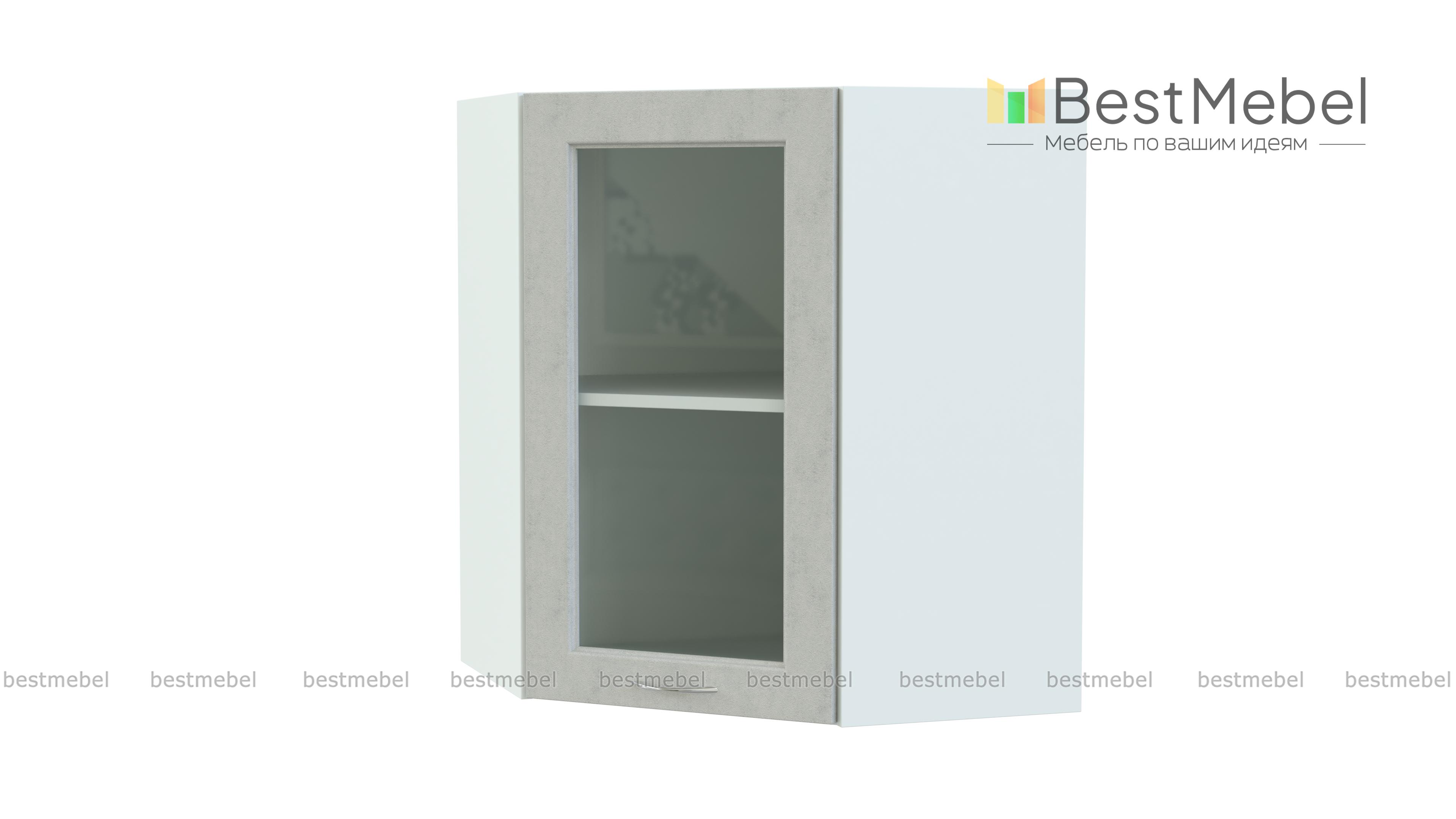 Шкаф верхний высокий Гарда угловой стекло 550 BMS - Фото