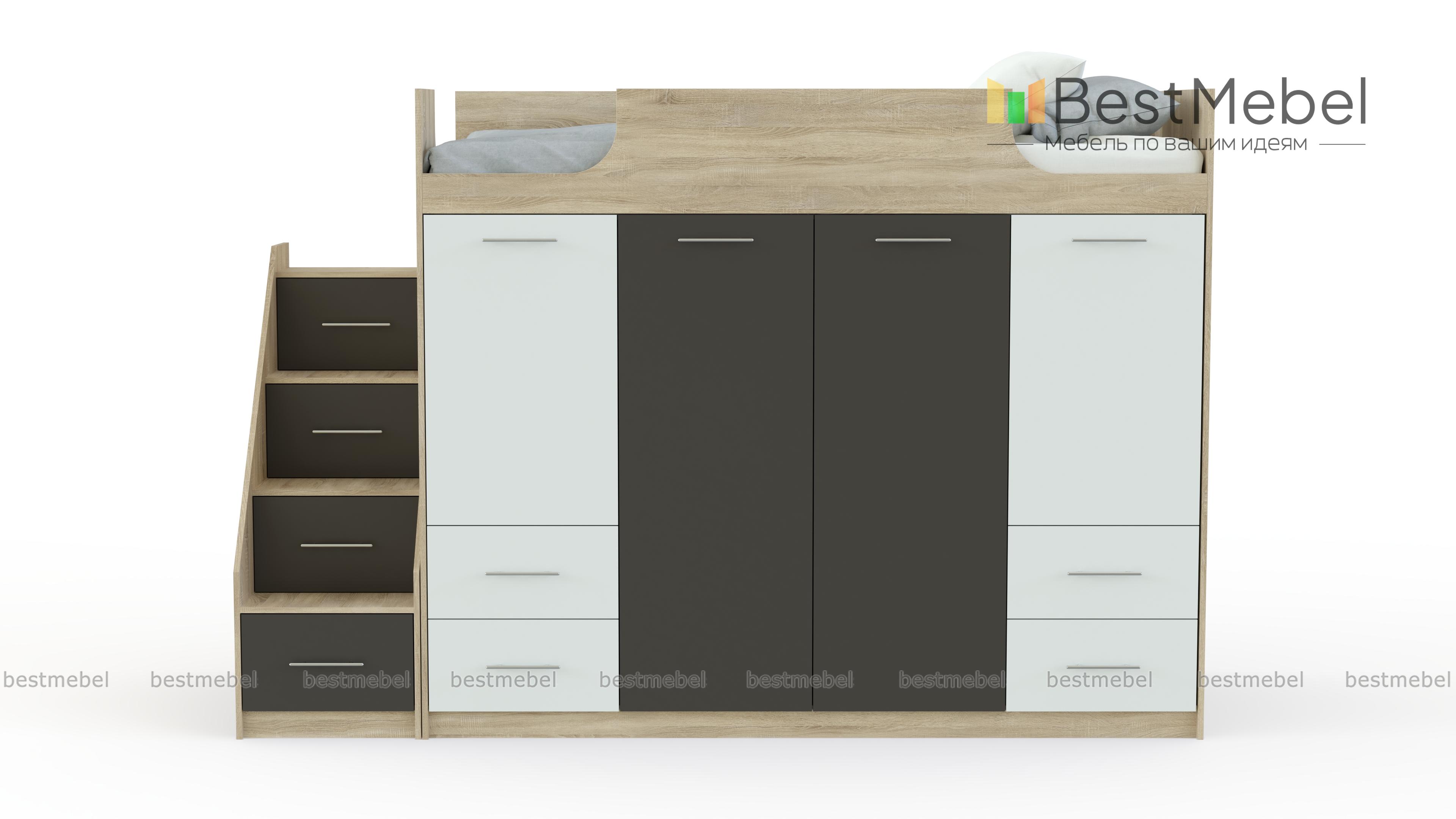 Кровать-чердак Симо 2 BMS - Фото